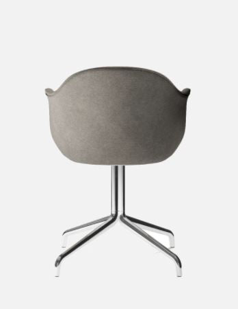 Harbour Swivel Arm Chair, Polished Aluminum Base, Leather Dakar 0250