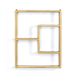 Geometric Wall Shelf-Antique Gold