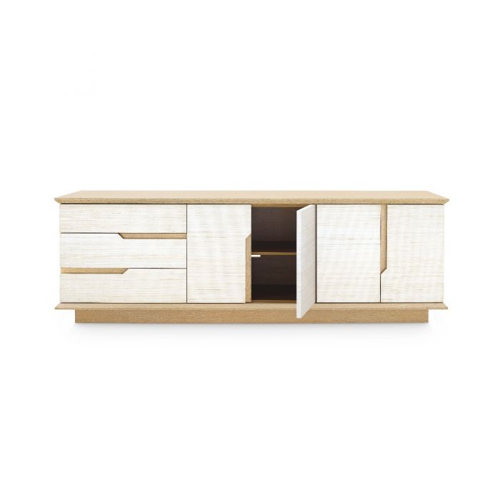 Simon 3-Drawer & 4-Door Cabinet, Light Natural Shimmer