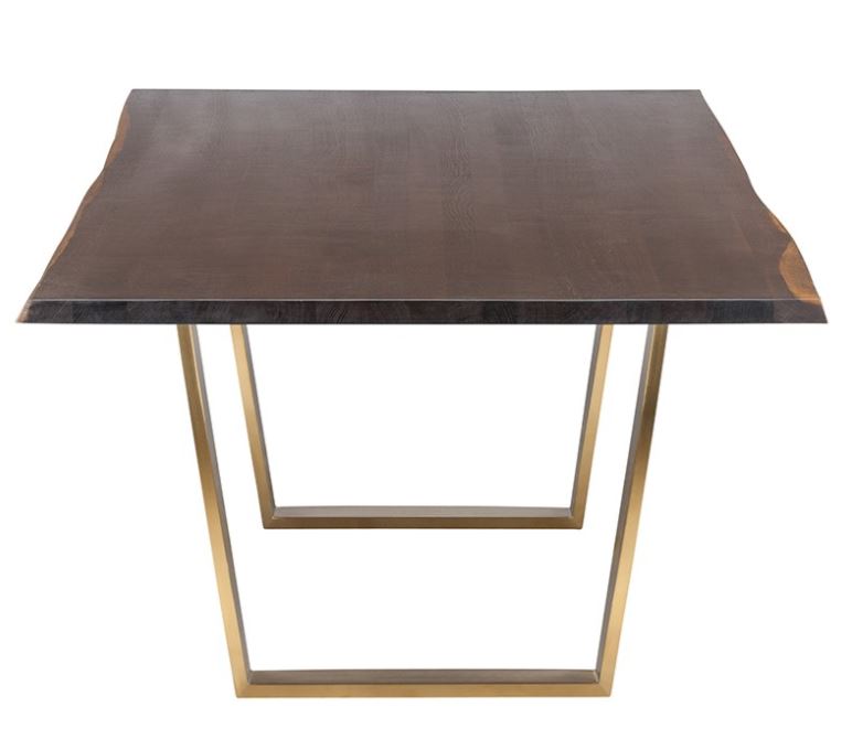 Versailles Dining Table - Seared with Brushed Gold Legs, 112in
