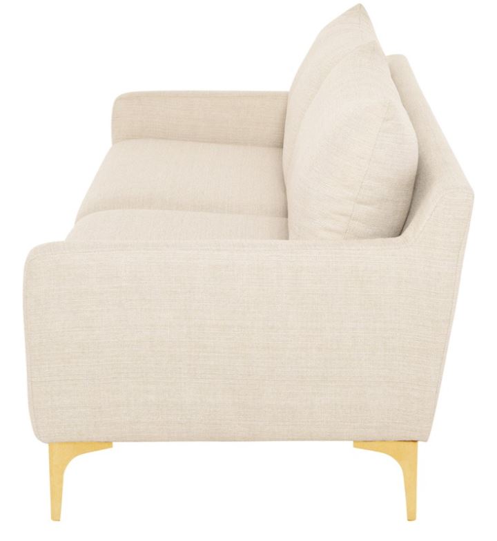 Anders Sofa - Sand with Brushed Gold Legs