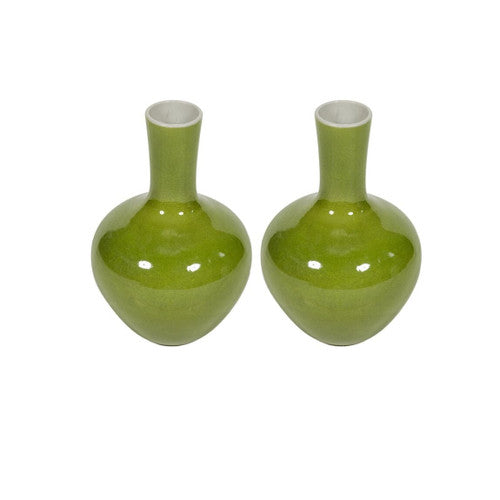 Lime Green Globular Vase