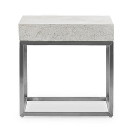 Delrio Outdoor End Table-Blanc White