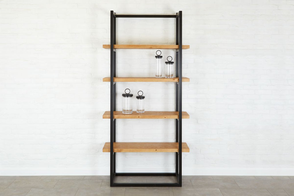 Black with Natural, Pantry Shelf Unit, Tall