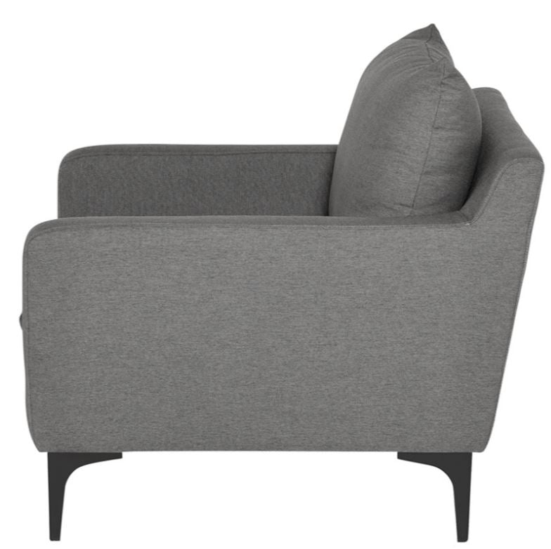 Anders Lounge Chair - Slate Grey with Matte Black Legs