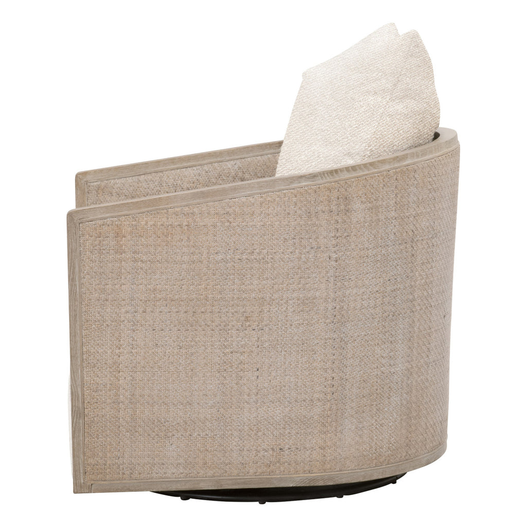 Mcguire Swivel Club Chair, LiveSmart Gellar-Jute, Natural Gray Oak & Cane