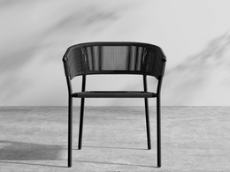 Afton Outdoor Dining Chair, Black Cord