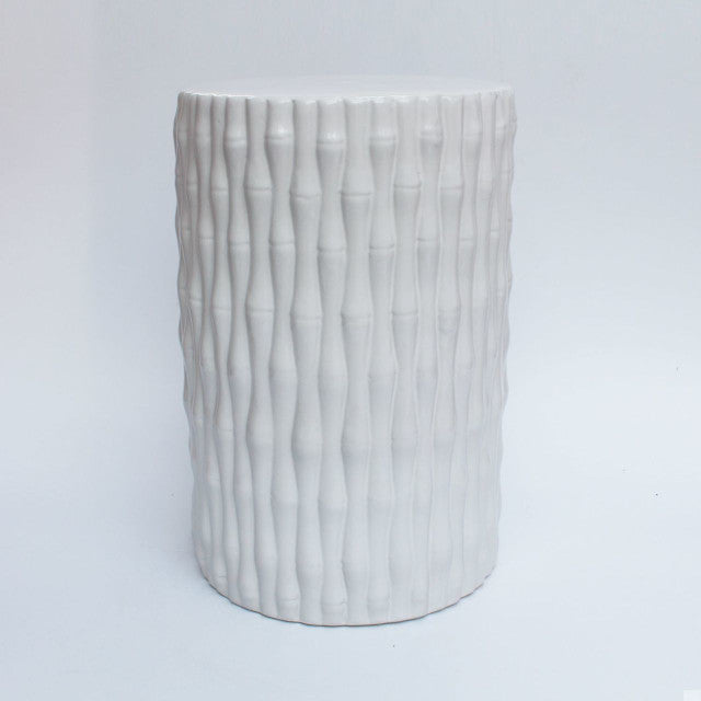 Matte White Porcelain Cylinder Garden Stool