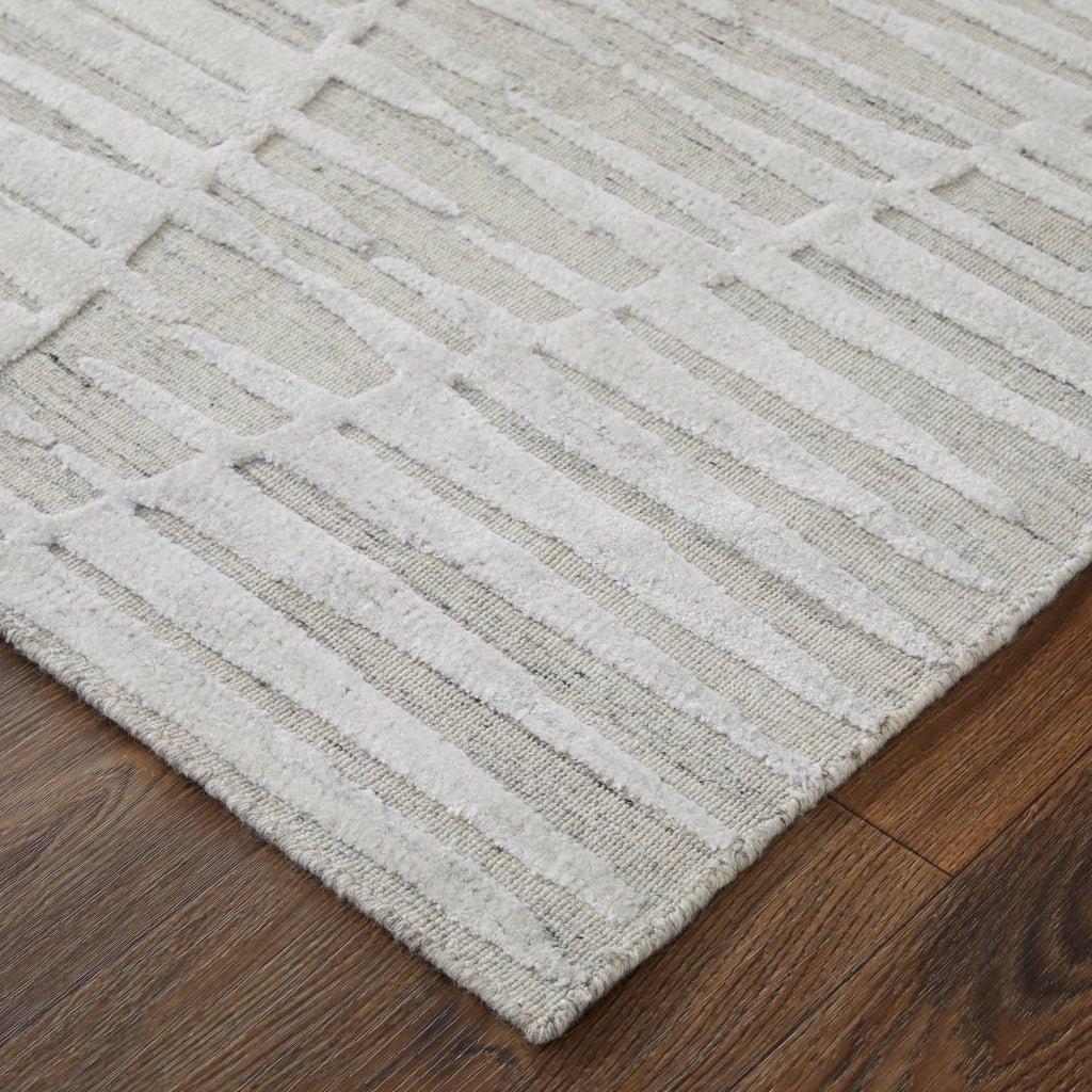 Elias Modern Geometric Ivory Tan Area Rug (5' x 8')