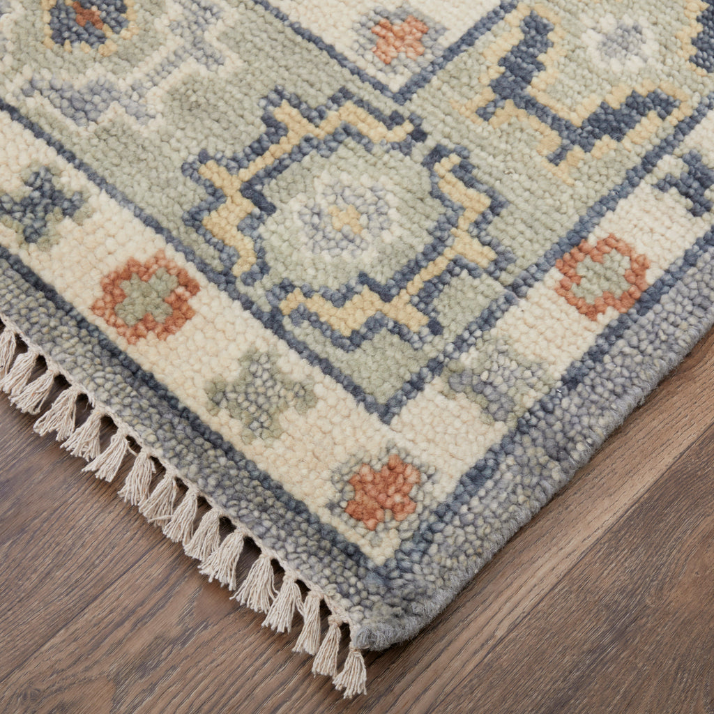 Fillmore Transitional Diamond Blue Taupe Gray Area Rug (5' x 8')