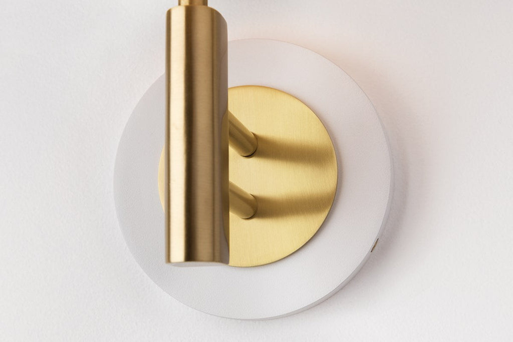 Robbie Wall Sconce - Polished Nickel/White