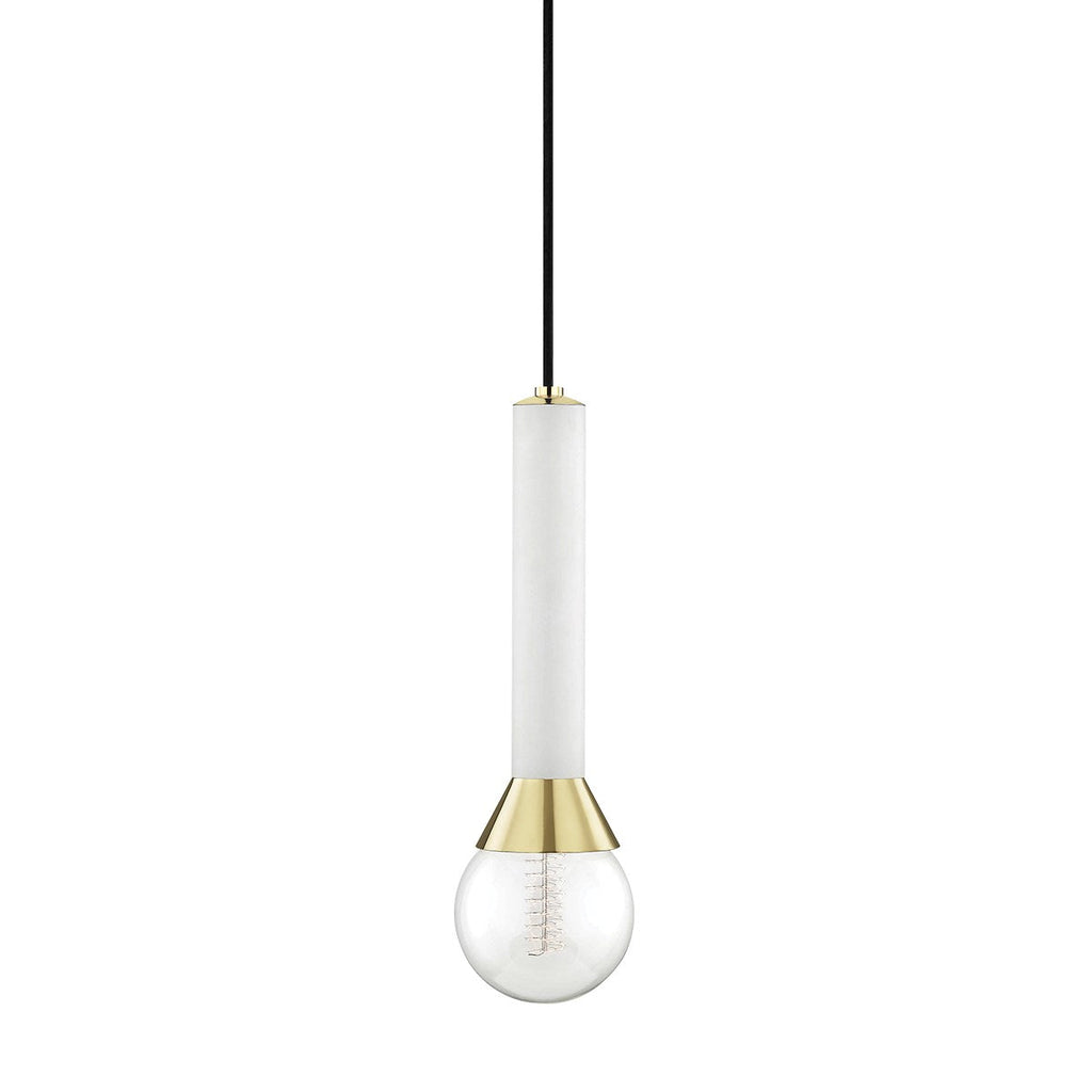 Via Pendant - Polished Brass/White