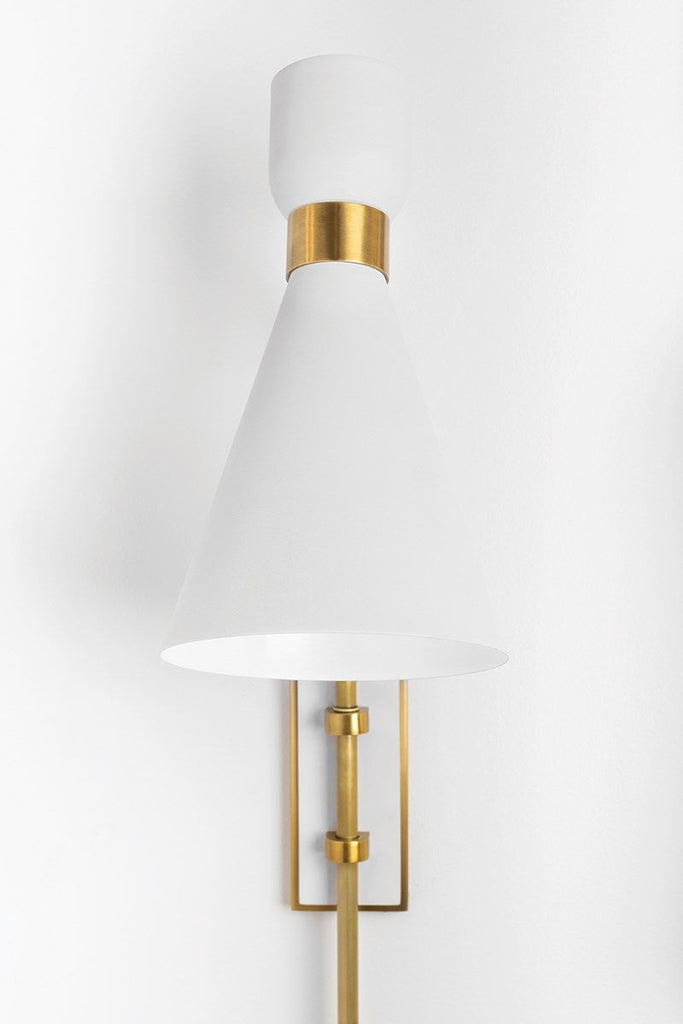 Willa Floor Lamp - Aged Brass/White