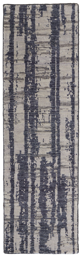 Altmar Modern Abstract Blue Gray Taupe Area Rug (2'6" x 8')