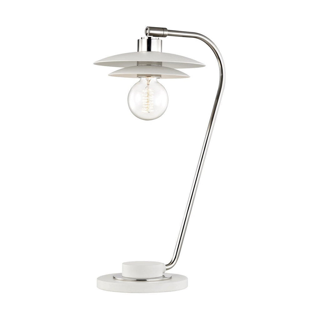 Milla Table Lamp - Polished Nickel/White