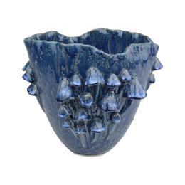 Conical Mushrooms Dark Blue Vase