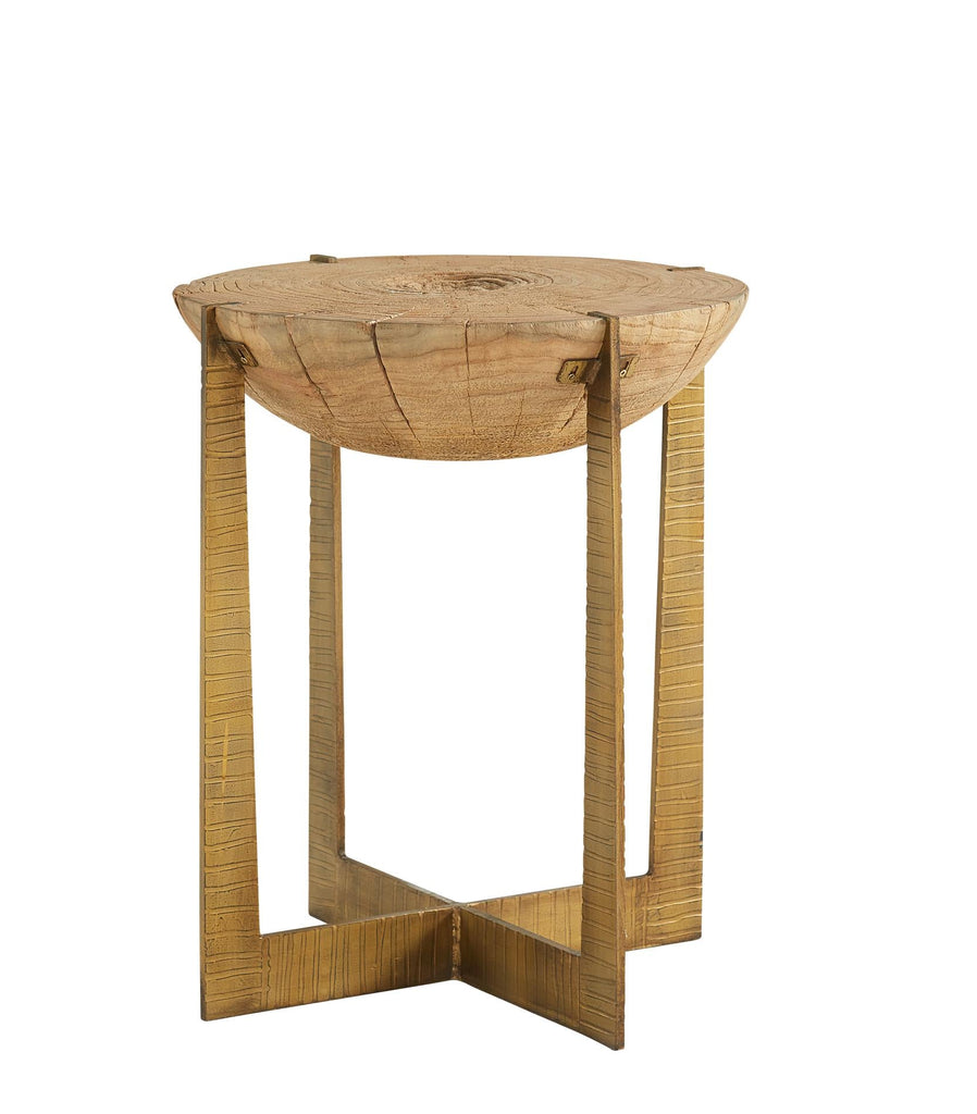 Brass Base Grain End Table