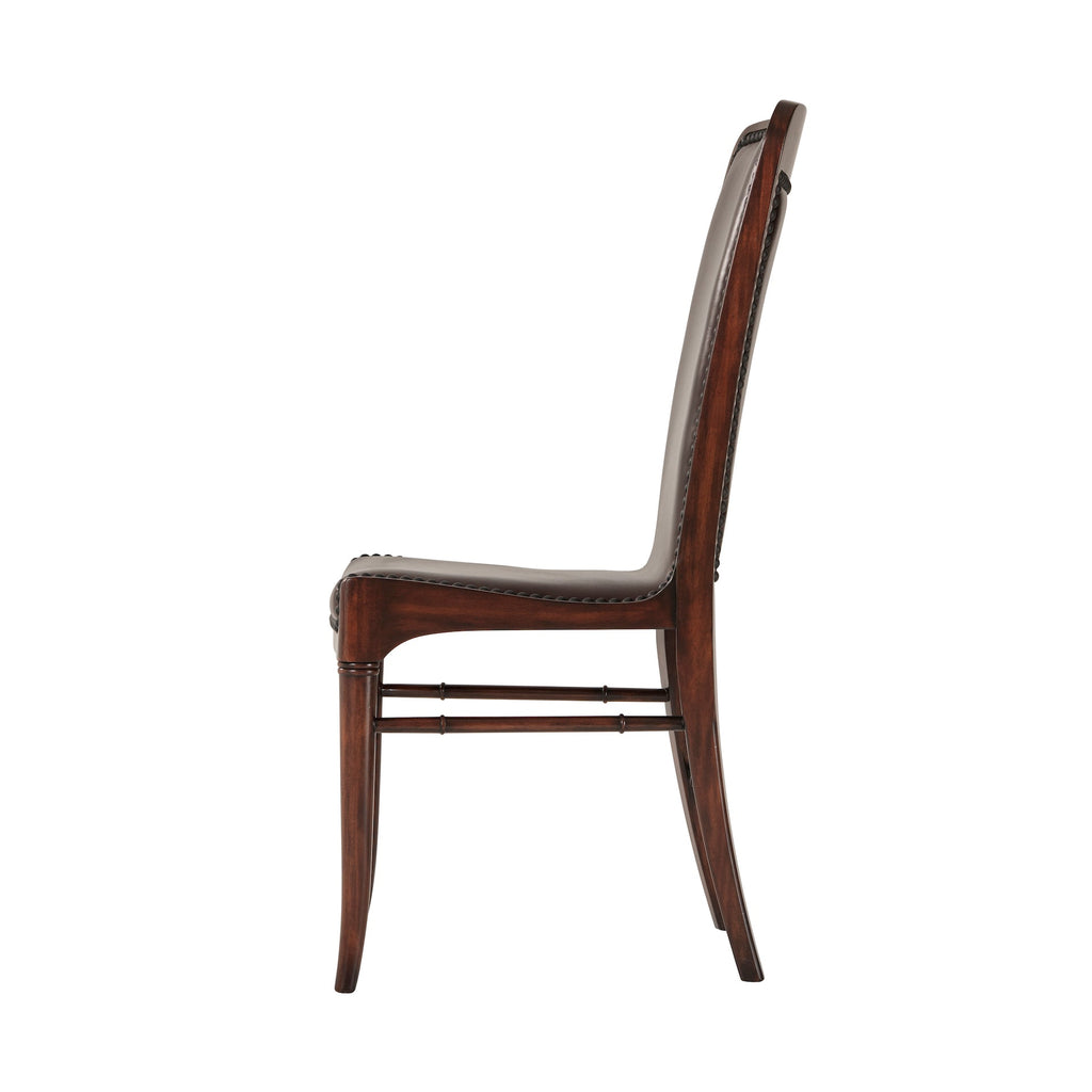 Leather Sling Dining Chair, Old English Leather - Set of 2