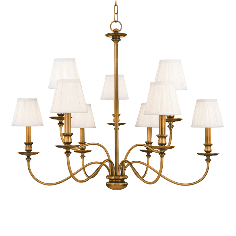 Menlo Park Chandelier 27" - Aged Brass