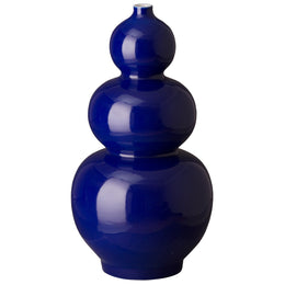 Triple Gourd Vase, Emperor Blue 8.5x 19"H