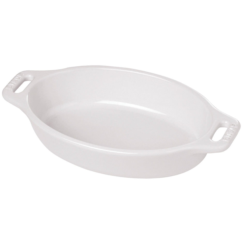 11" Oval Baking Dish - White