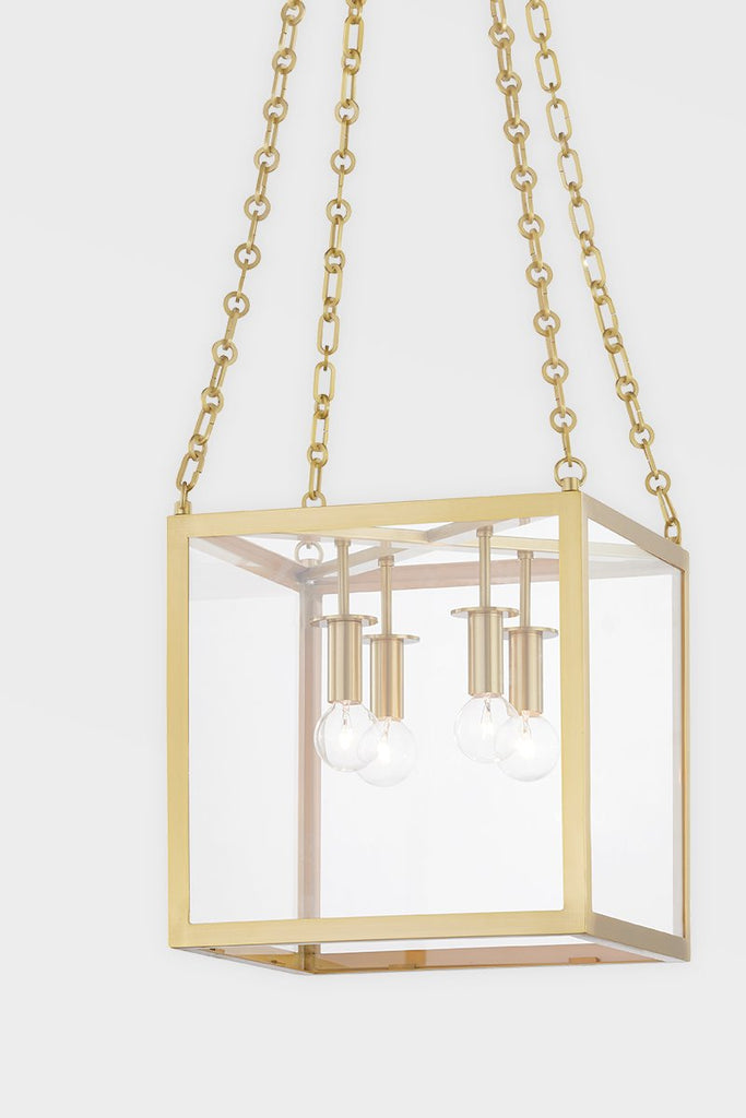 Catskill 4 Light Small Pendant - Aged Brass