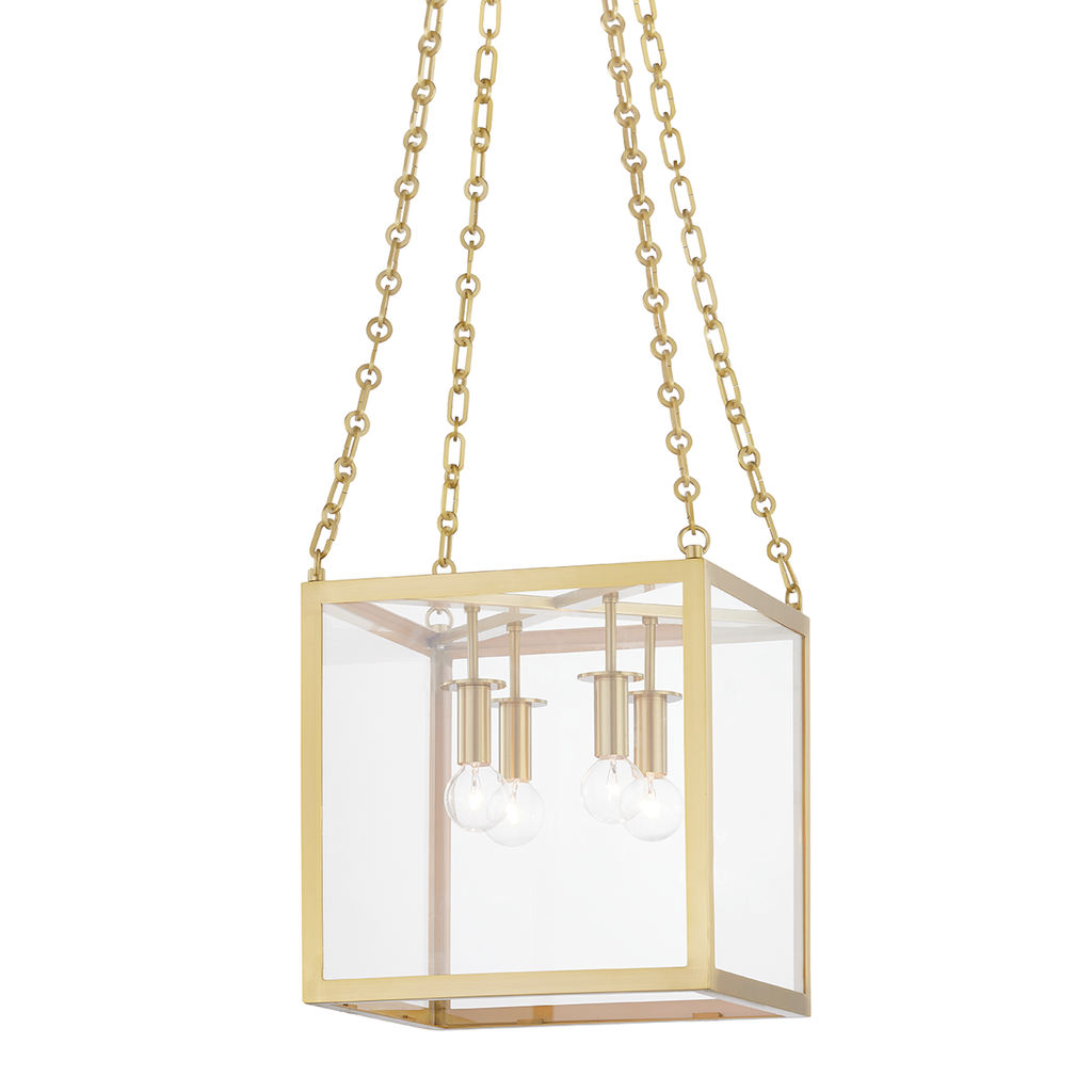 Catskill 4 Light Small Pendant - Aged Brass