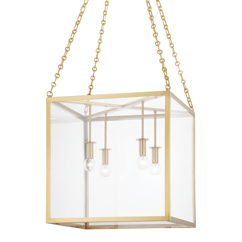 Catskill 4 Light Medium Pendant - Aged Brass