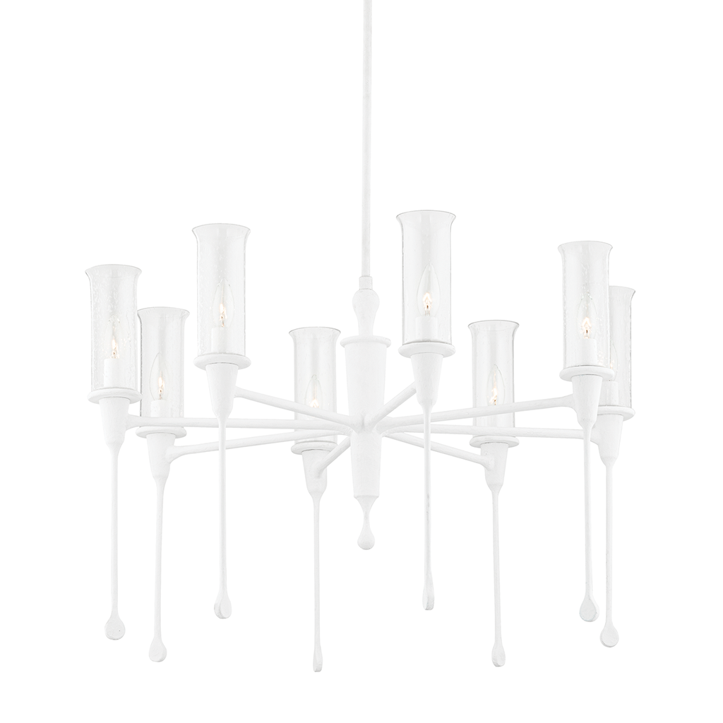 Chisel 8 Light Chandelier - White Plaster