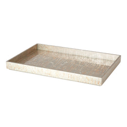 Champagne Silver Leaf Rectangle Tray : Champagne Silver Leaf Rectangle Tray (Large)