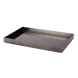 Gunmetal Silver Leaf Rectangle Tray : Gunmetal Silver Leaf Rectangle Tray (Large)