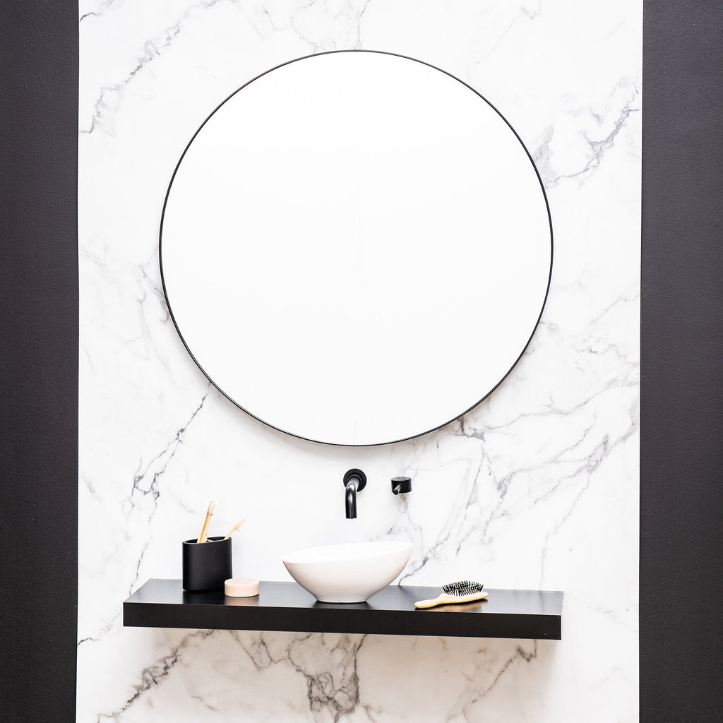 Franco Round Wall Mirror-Black