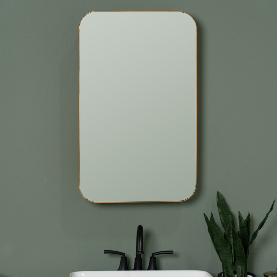 Hadley Gold Medicine Cabinet Mirror, Surface or Recess Mount