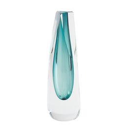 Triangle Cut Glass Vase : Triangle Cut Glass Vase (Azure)