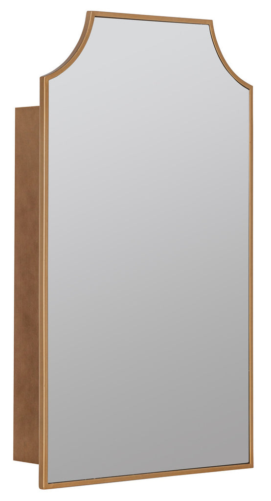 Simone Gold Medicine Cabinet, Recess Mount Mirror