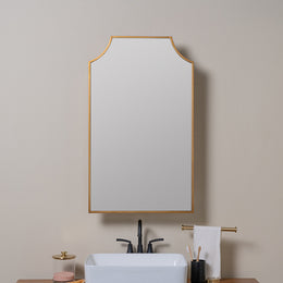 Simone Gold Medicine Cabinet, Recess Mount Mirror