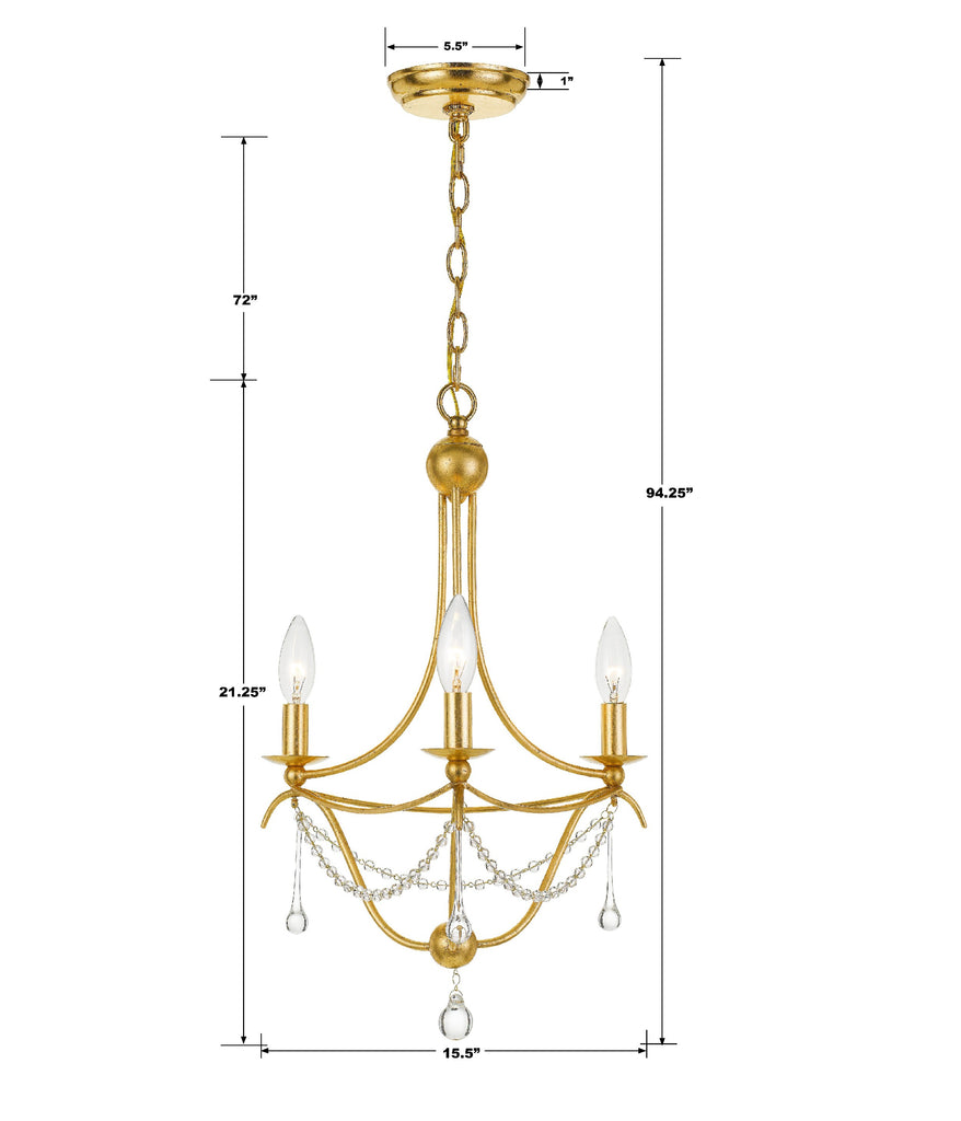 Metro 3 Light Mini Chandelier