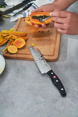 7" Hollow Edge Santoku Knife Twin Signature