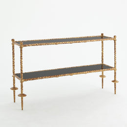 Gold Chiseled Console, Black Granite