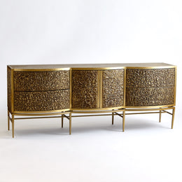 Crinkle Long Cabinet, Brass/Bronze