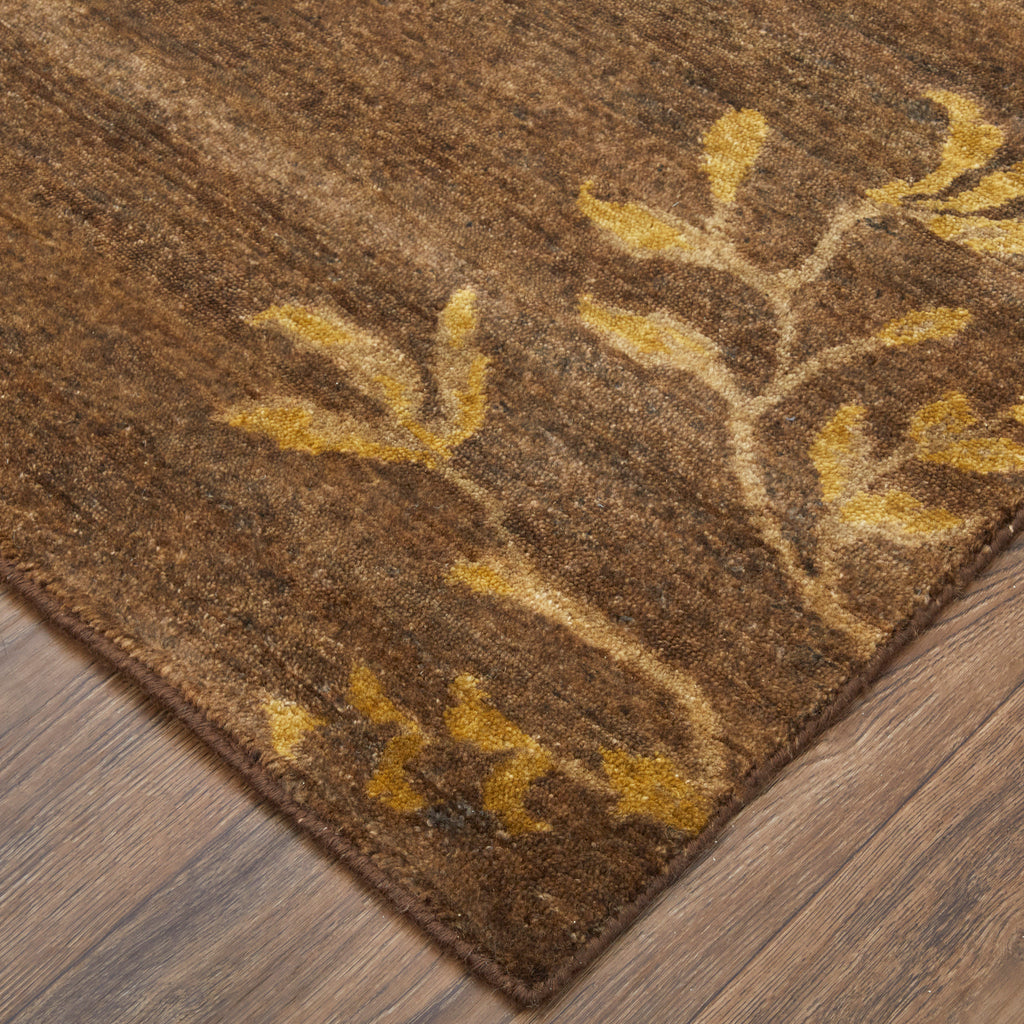 Cordonnet Transitional Floral Botanical Green Gold Area Rug (4' x 6')