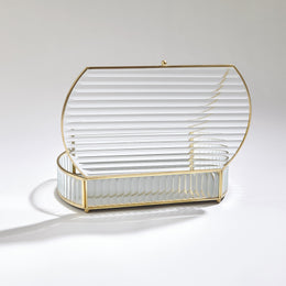 Reeded Glass Oval Box : Reeded Glass Oval Box (Large / Copper)