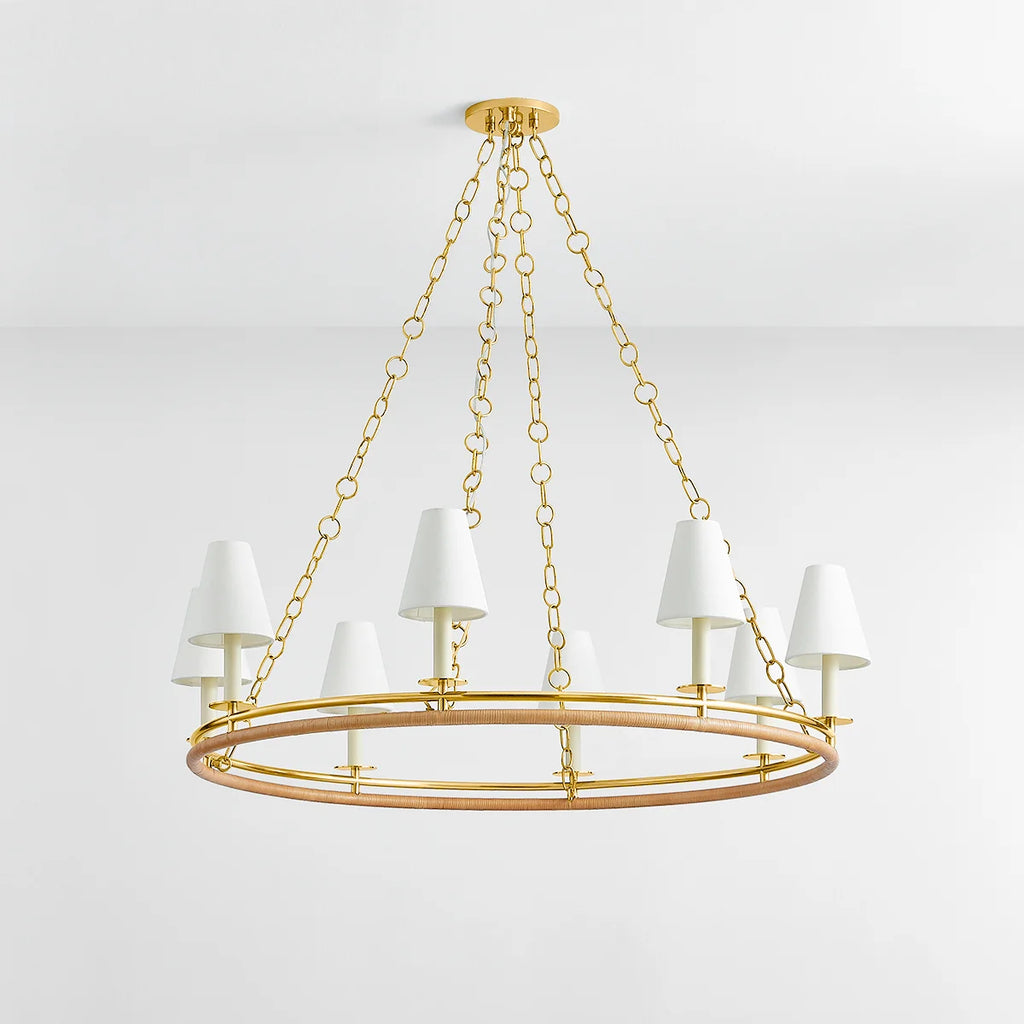 Swanton Chandelier, Aged Brass