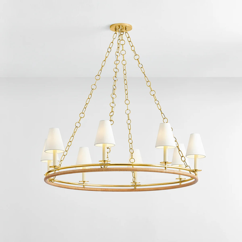 Swanton Chandelier, Aged Brass