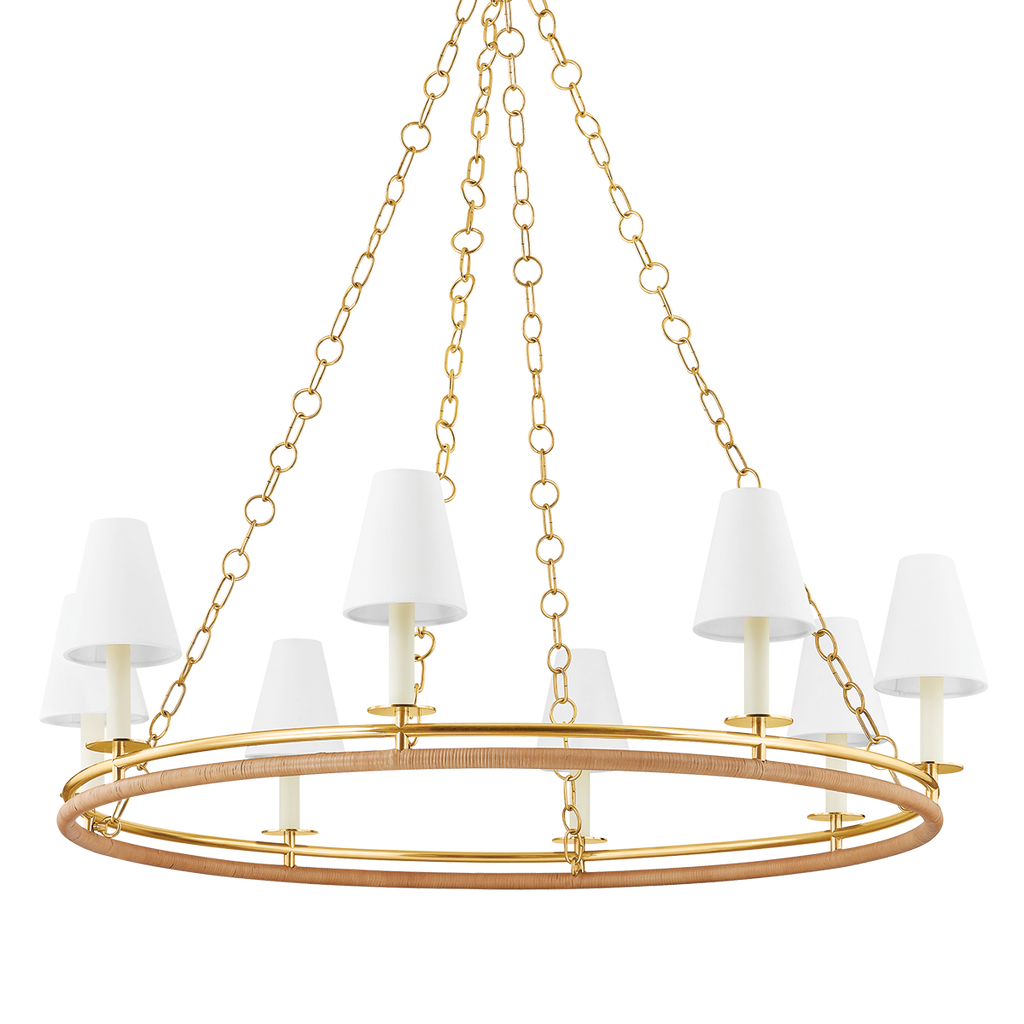 Swanton Chandelier, Aged Brass