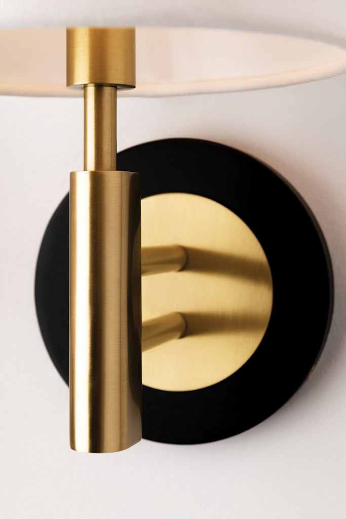 Robbie Wall Sconce - Aged Brass/White