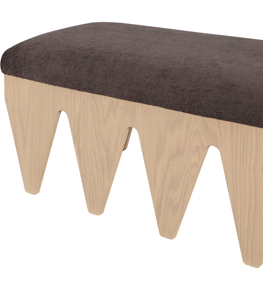 Altair Velour Fur Fabric Upholstered Bench