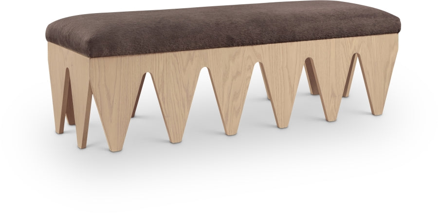 Altair Velour Fur Fabric Upholstered Bench