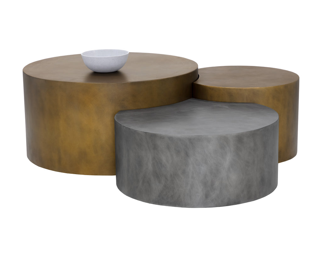 Neo Coffee Tables (Set Of 3) : Antique Brass