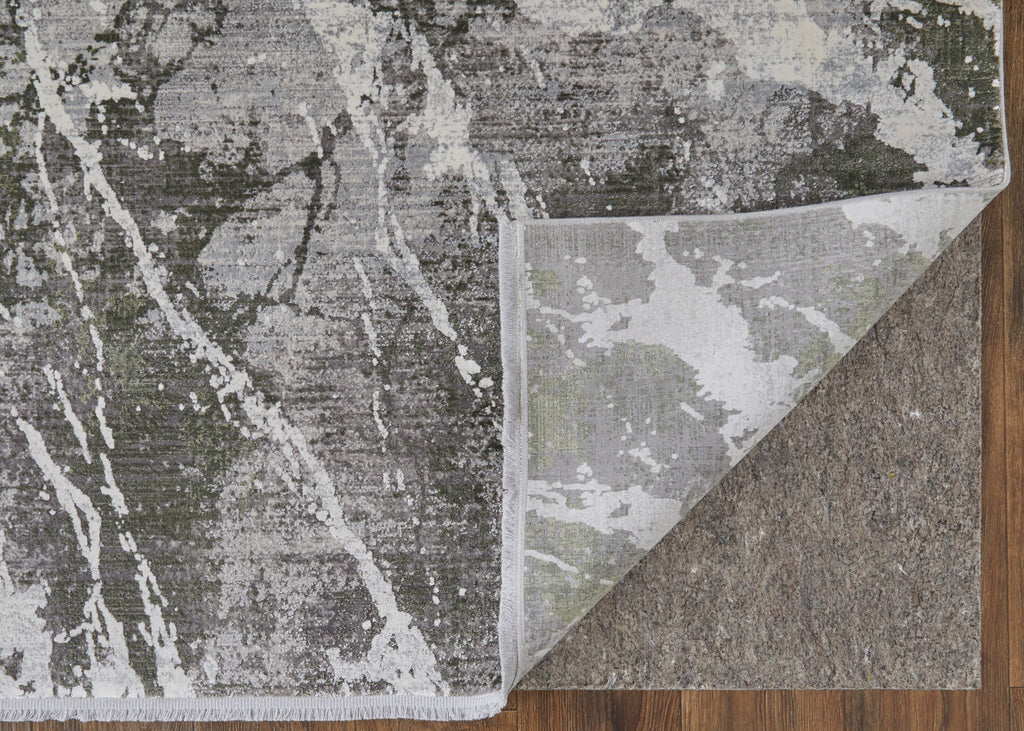 Cadiz Modern Abstract Gray Green Taupe Area Rug (13' x 20')